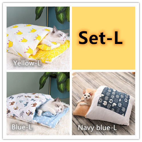 Semi-enclosed Cave Bed for Cats