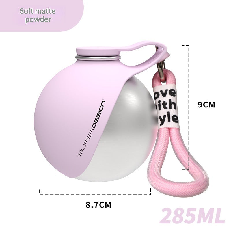 Round Portable Stainless Steel Pet Water Bottle