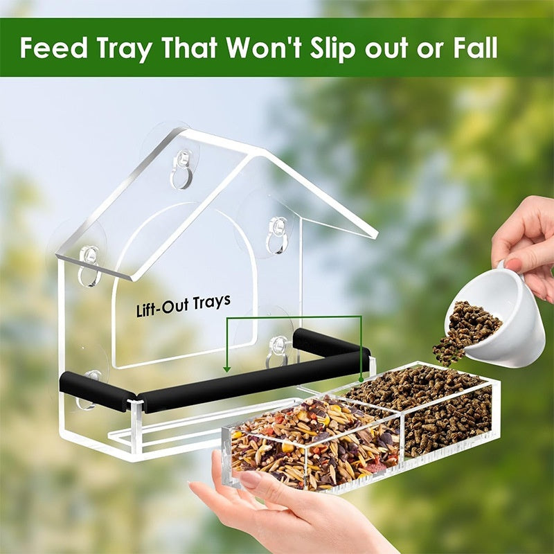 Clear View Window Acrylic Canopy Bird Feeder