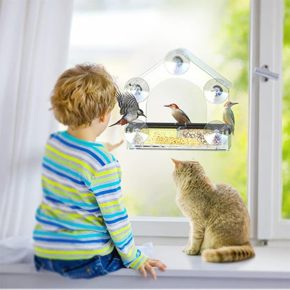 Clear View Window Acrylic Canopy Bird Feeder