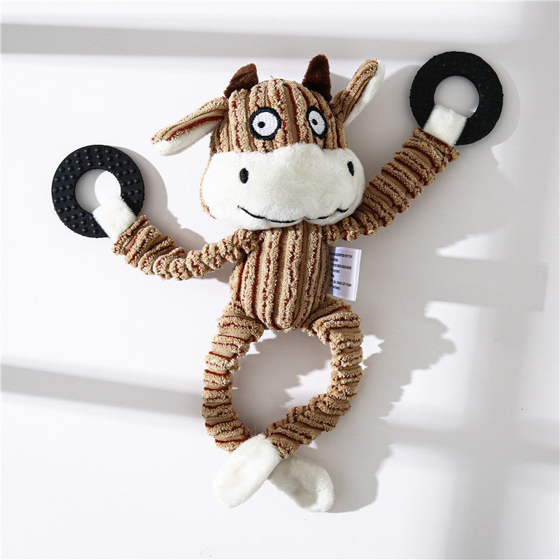 Corduroy Donkey Squeaky Chew Toy for Dogs