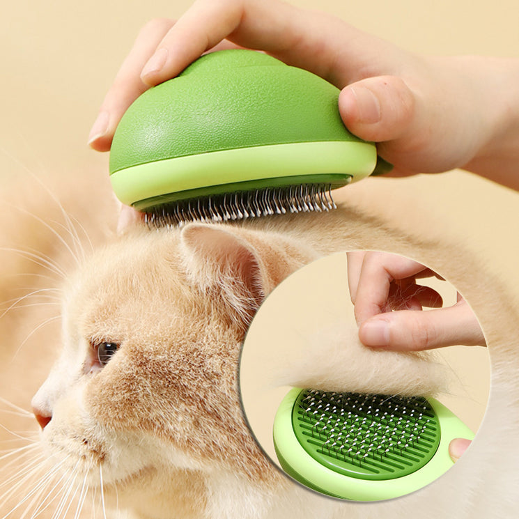 Mini Portable Avocado Self-Cleaning Pet Grooming Brush
