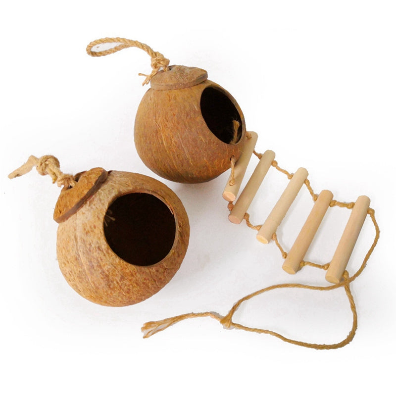Natural Coconut Shell Bird Nest & Hideway