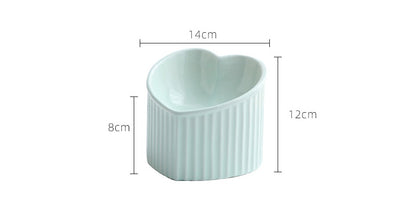 Inclined Heart Ceramic Pet Bowl