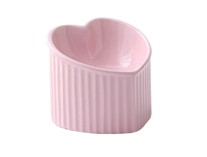 Inclined Heart Ceramic Pet Bowl