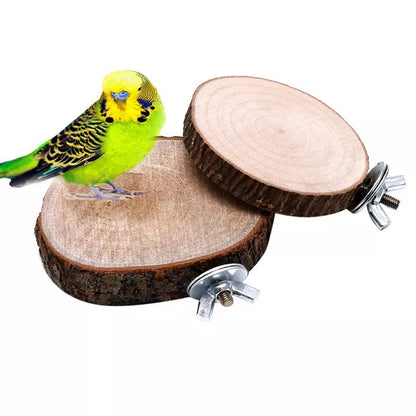 Natural Wooden Climbing Pier & Springboard for Small Pets