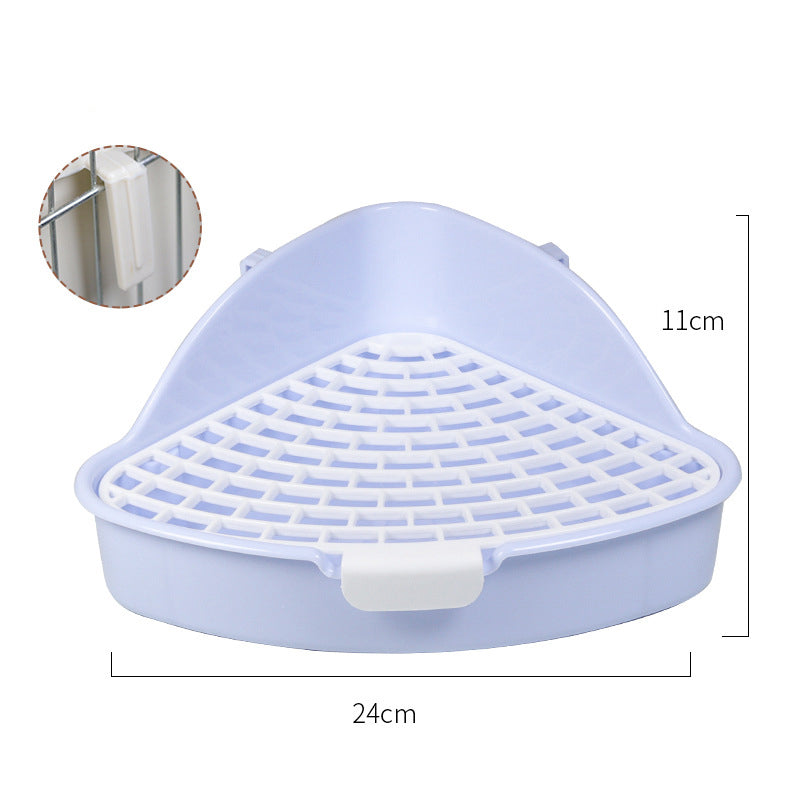 Rabbit & Small Pet Corner Litter Box with Removable Grid Tray
