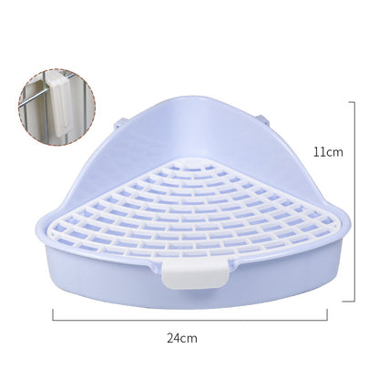 Rabbit & Small Pet Corner Litter Box with Removable Grid Tray