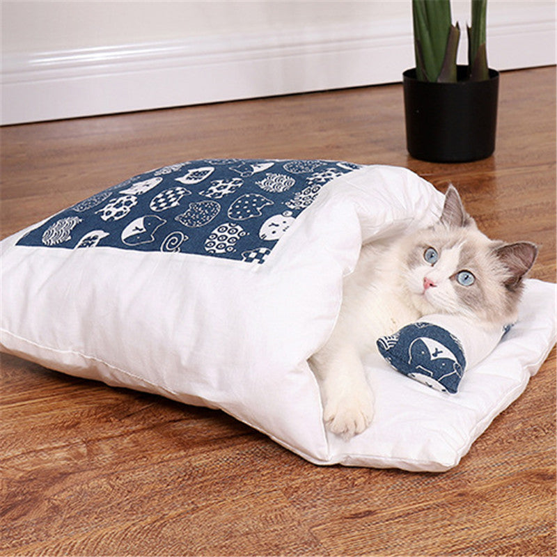 Semi-enclosed Cave Bed for Cats