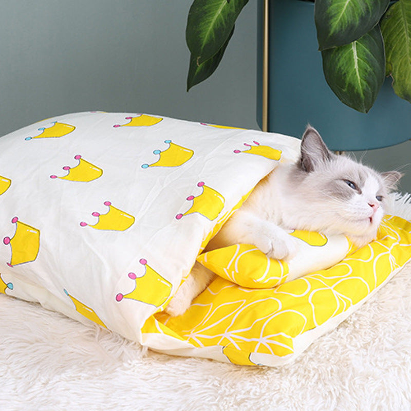 Semi-enclosed Cave Bed for Cats