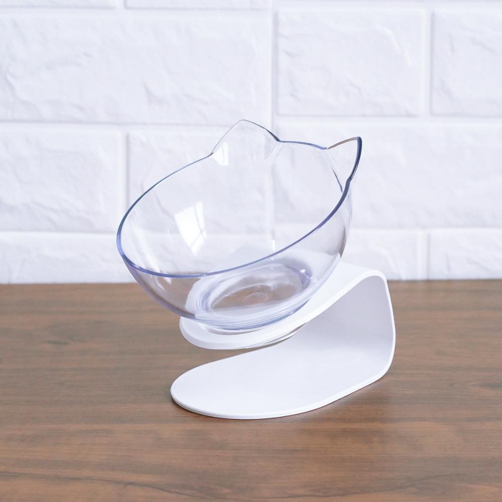 Cat-shaped Transparent Inclined Pet Bowl