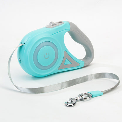 Retractable Dual Dog Leash with 360° Swivel & Light