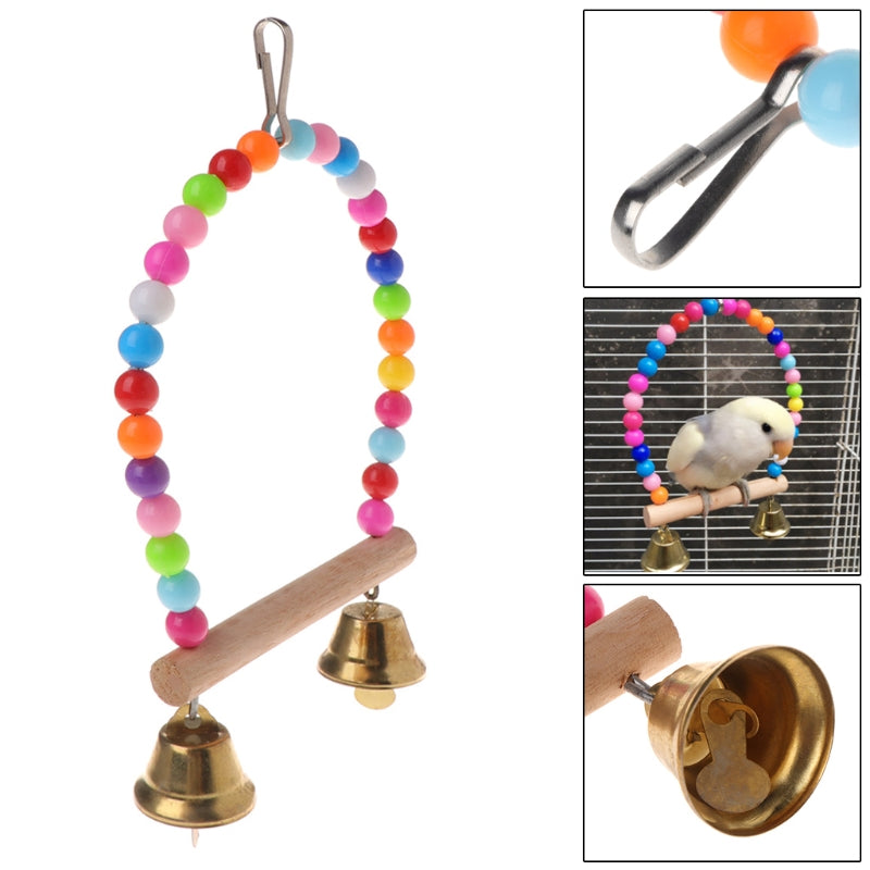 Rainbow Bead Perch Swing for Birds