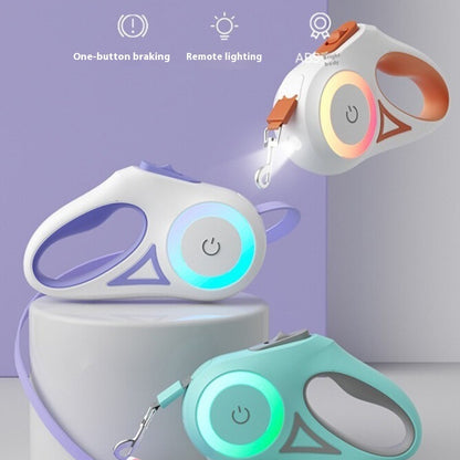 Retractable Dual Dog Leash with 360° Swivel & Light