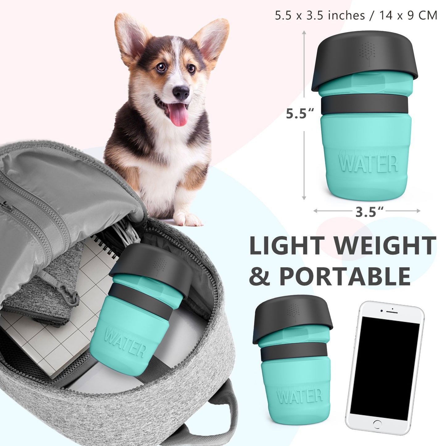 Foldable Pet Travel Water Bottle Dispenser