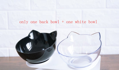 Cat-shaped Transparent Inclined Pet Bowl