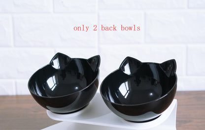 Cat-shaped Transparent Inclined Pet Bowl