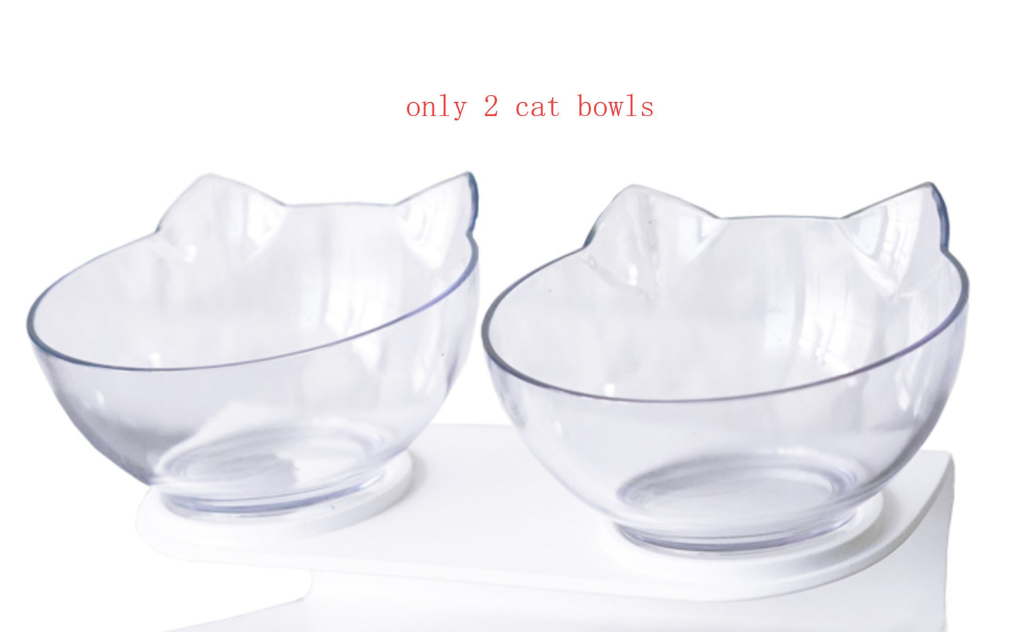 Cat-shaped Transparent Inclined Pet Bowl