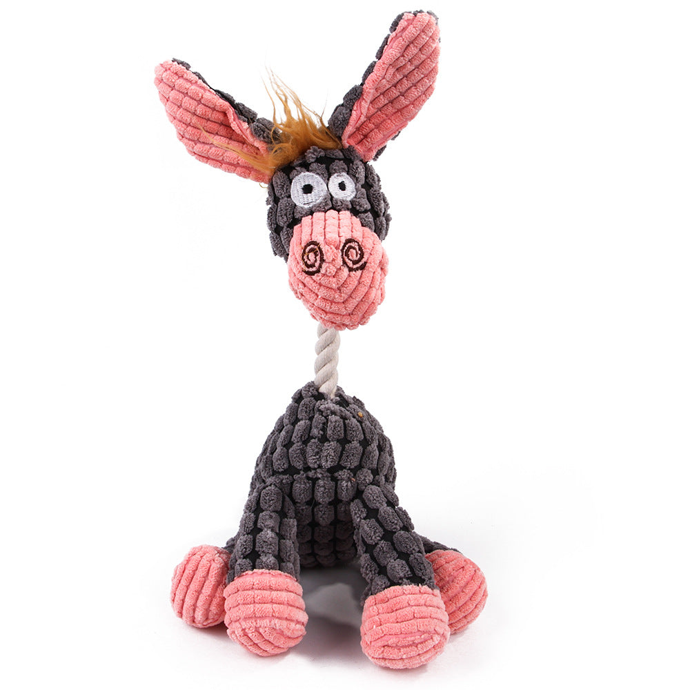 Corduroy Donkey Squeaky Chew Toy for Dogs