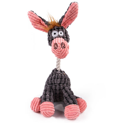 Corduroy Donkey Squeaky Chew Toy for Dogs