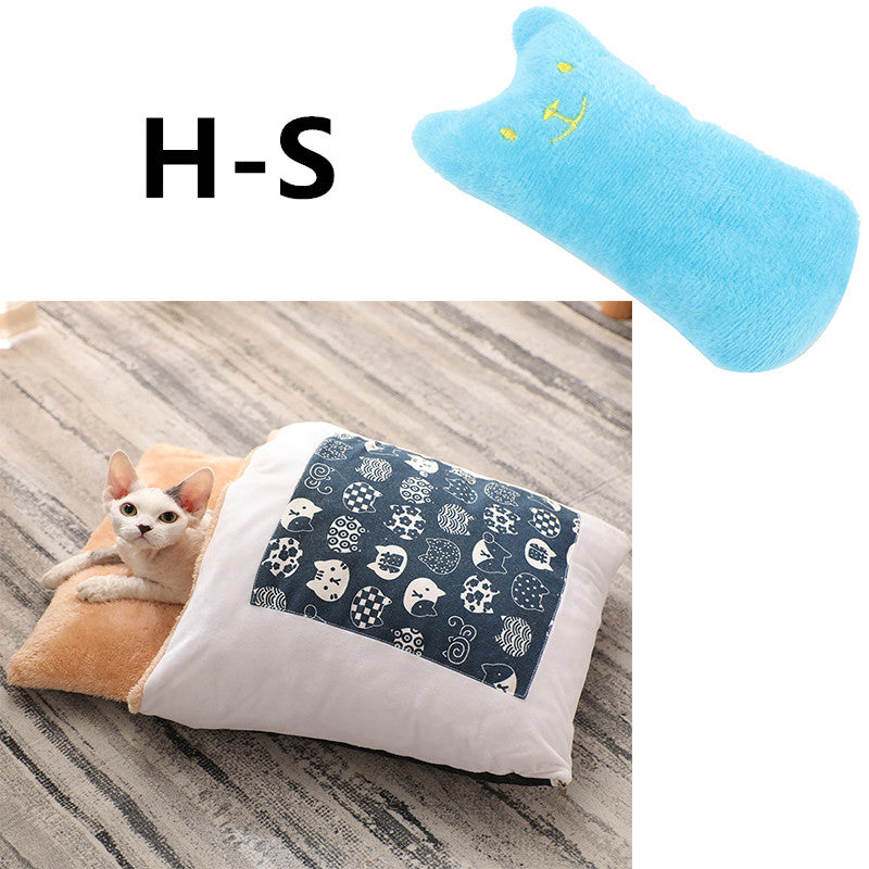 Semi-enclosed Cave Bed for Cats