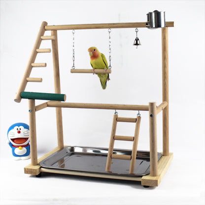 Wooden Desktop Bird Play Gym & Training Stand