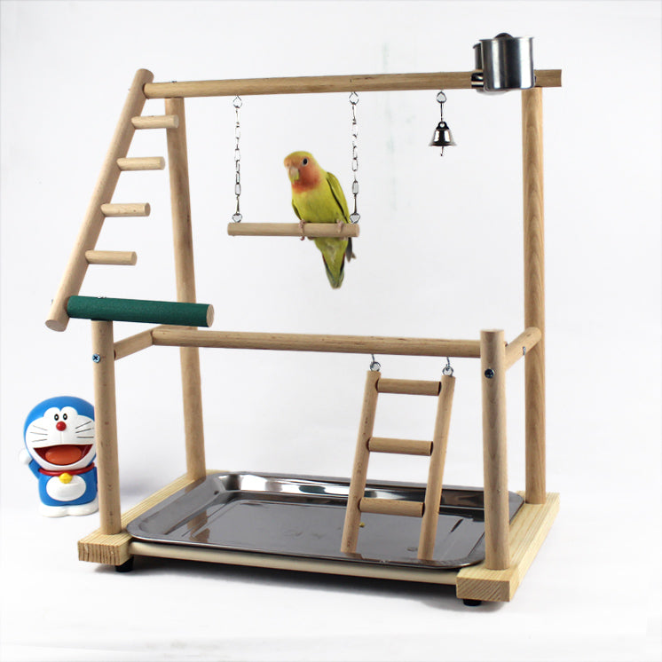 Wooden Desktop Bird Play Gym & Training Stand
