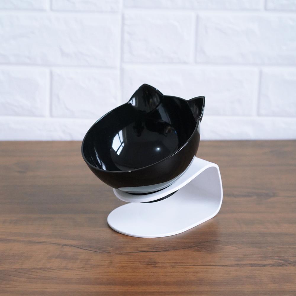Cat-shaped Transparent Inclined Pet Bowl