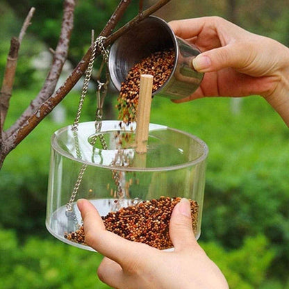 Round Acrylic Bird Food Box