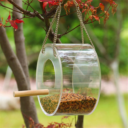 Round Acrylic Bird Food Box