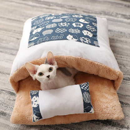 Semi-enclosed Cave Bed for Cats
