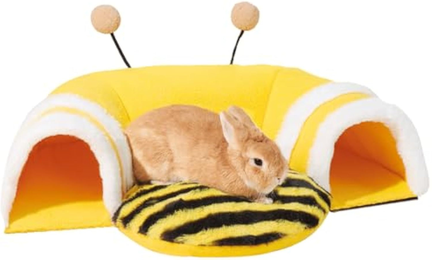 Bee-Shaped Small Hideout Tunnel Bed for Rabbits & Small Pets