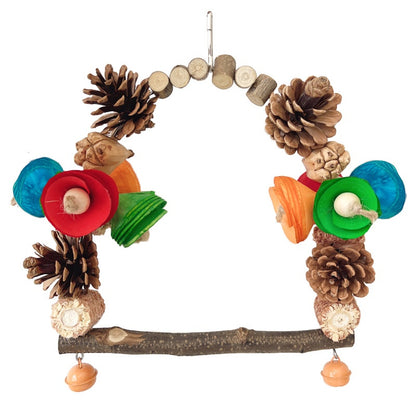 Colourful Wooden Perch Ring for Birds