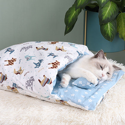 Semi-enclosed Cave Bed for Cats