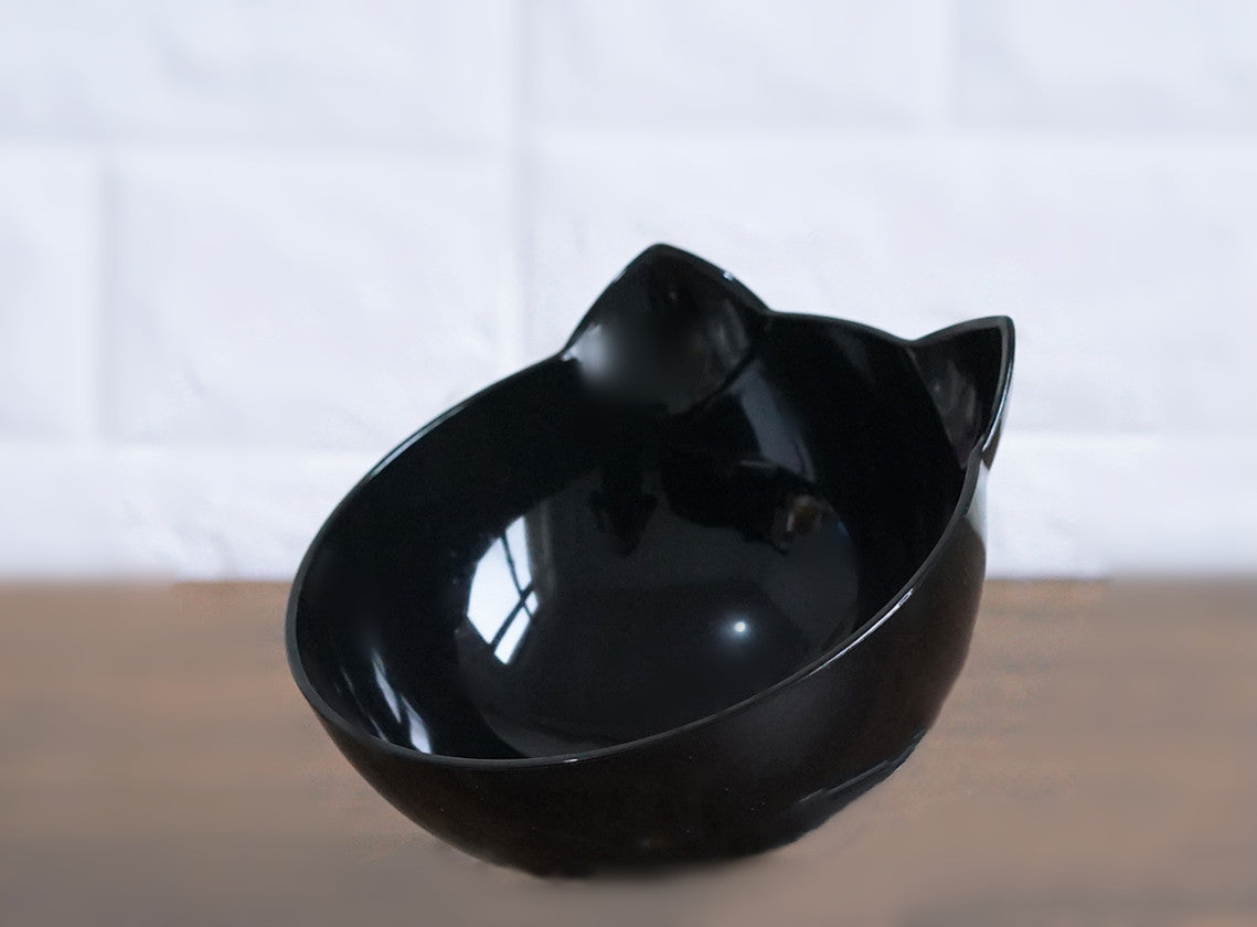 Cat-shaped Transparent Inclined Pet Bowl