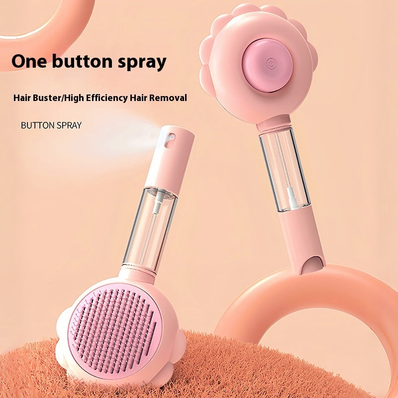 2-in-1 Self-Cleaning Spray Grooming Brush for Cats & Dogs