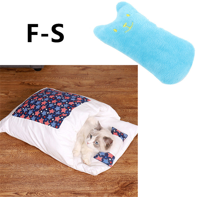Semi-enclosed Cave Bed for Cats