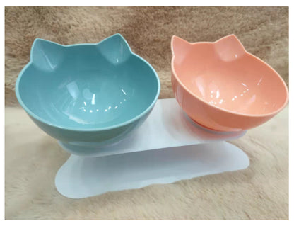 Cat-shaped Transparent Inclined Pet Bowl
