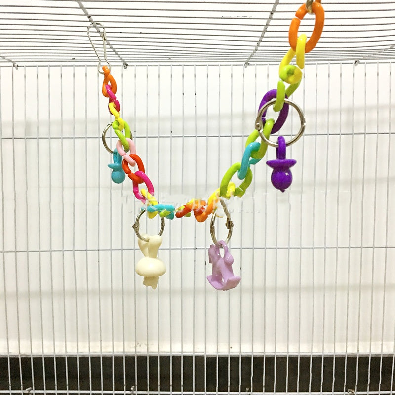 Rainbow Acrylic Climbing Chain for Birds