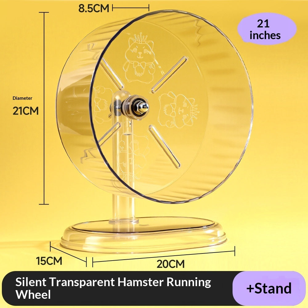 Transparent Silent Hamster Running Wheel (15cm/18cm/21cm/24cm)