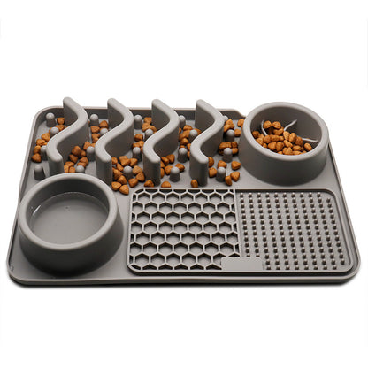 Pet Silicone Lick Mat & Slow Feeder Bowl