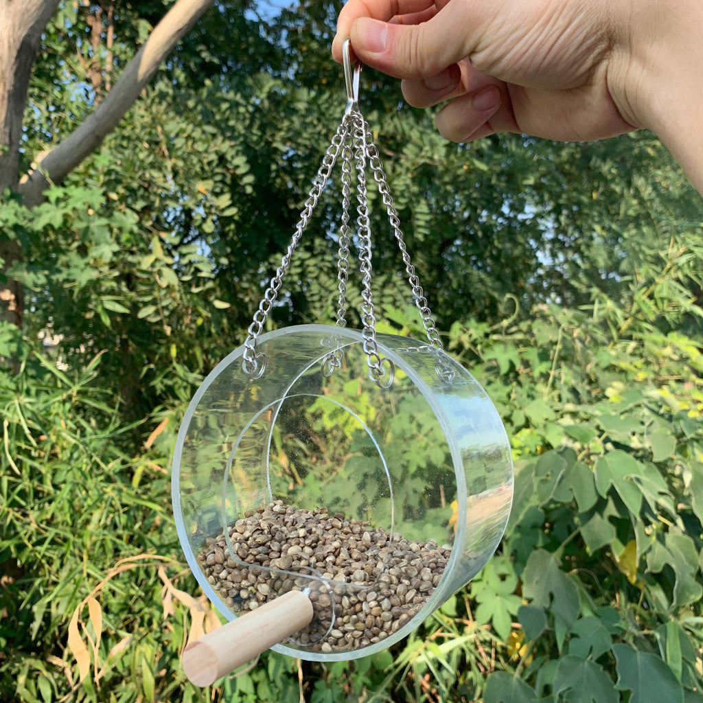 Round Acrylic Bird Food Box