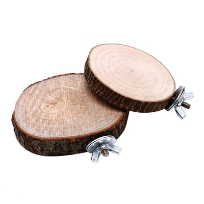 Natural Wooden Climbing Pier & Springboard for Small Pets