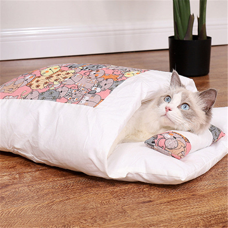 Semi-enclosed Cave Bed for Cats