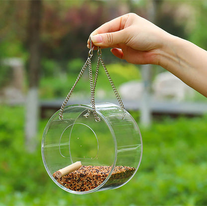 Round Acrylic Bird Food Box