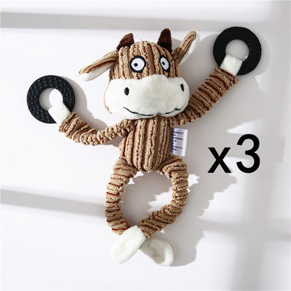 Corduroy Donkey Squeaky Chew Toy for Dogs