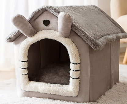 Premium Plush Pet House Bed for Dogs & Cats