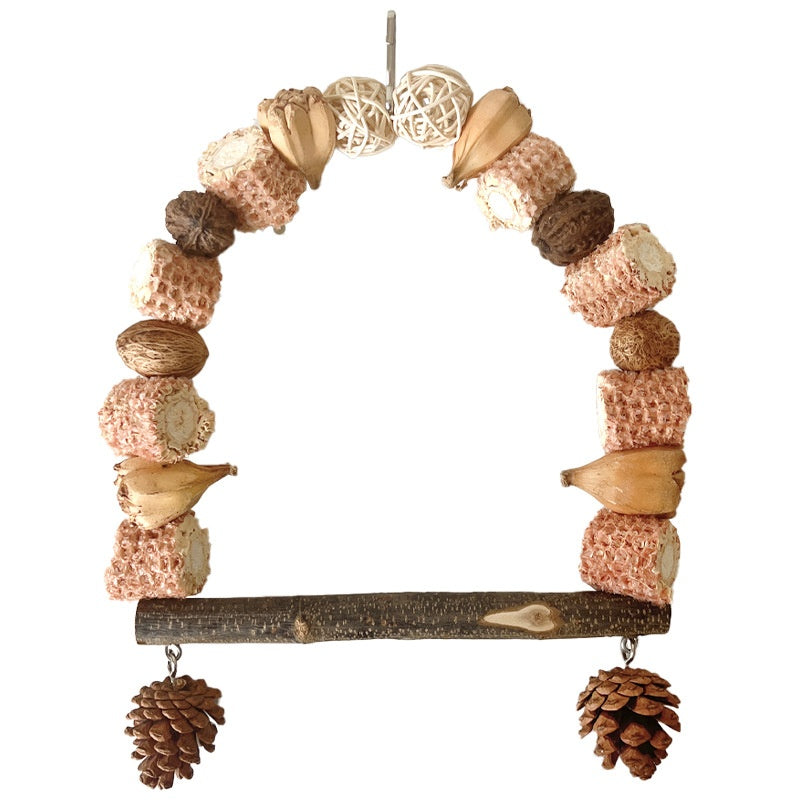 Natural Log Perch Arch for Birds