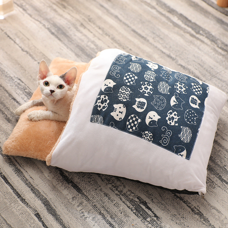 Semi-enclosed Cave Bed for Cats