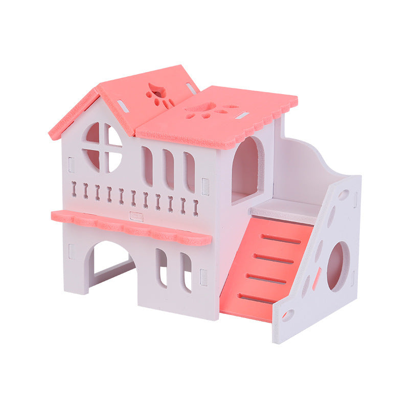 Double-layer Ecological Wood Villa for Hamsters